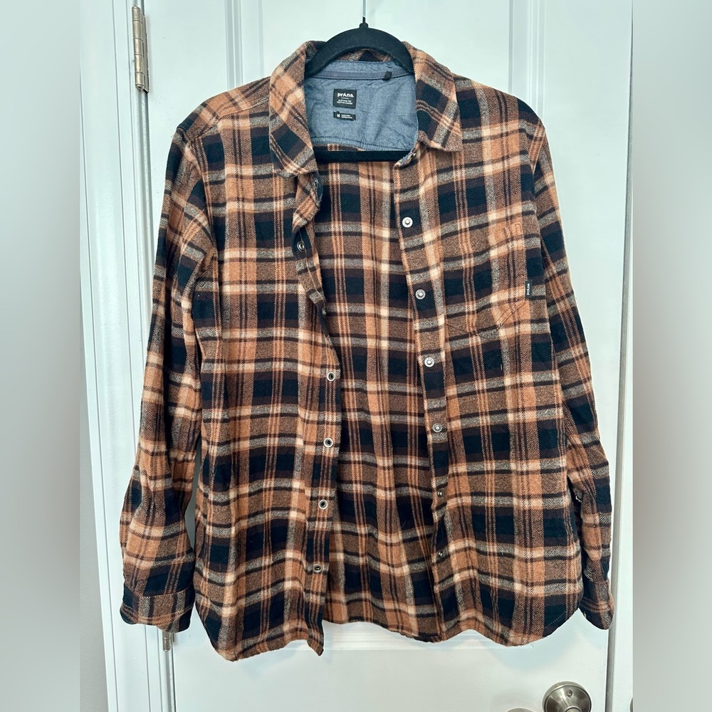 PrAna Flannel Plaid Button-Up Shirt